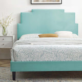 Lindsey Performance Velvet Queen Platform Bed Mint MOD-6705-MIN