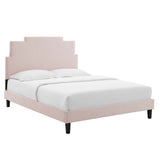 Lindsey Performance Velvet Queen Platform Bed Pink MOD-6705-PNK