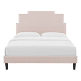 Lindsey Performance Velvet Queen Platform Bed Pink MOD-6705-PNK