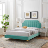 Modway Furniture Sienna Performance Velvet Queen Platform Bed MOD-6712-MIN