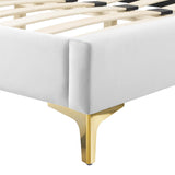 Modway Furniture Sienna Performance Velvet Queen Platform Bed MOD-6712-WHI