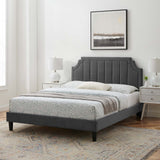 Modway Furniture Sienna Performance Velvet Queen Platform Bed MOD-6714-CHA