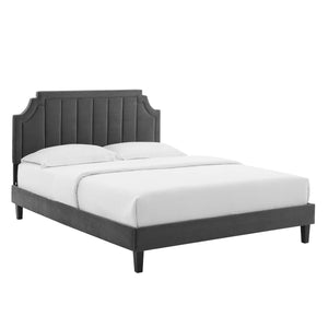 Modway Furniture Sienna Performance Velvet Queen Platform Bed MOD-6714-CHA