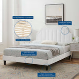 Modway Furniture Sienna Performance Velvet Queen Platform Bed MOD-6714-WHI