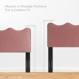 Modway Furniture Current Performance Velvet Twin Platform Bed XRXT Dusty Rose MOD-6727-DUS