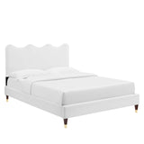 Modway Furniture Current Performance Velvet Twin Platform Bed XRXT White MOD-6728-WHI