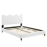 Modway Furniture Current Performance Velvet Twin Platform Bed XRXT White MOD-6728-WHI