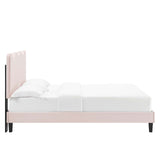 Modway Furniture Current Performance Velvet Twin Platform Bed XRXT Pink MOD-6729-PNK