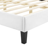 Modway Furniture Current Performance Velvet Twin Platform Bed XRXT White MOD-6729-WHI