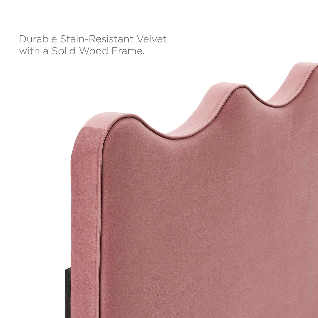 Modway Furniture Current Performance Velvet Full Platform Bed XRXT Dusty Rose MOD-6730-DUS