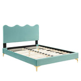 Modway Furniture Current Performance Velvet Full Platform Bed XRXT Mint MOD-6730-MIN