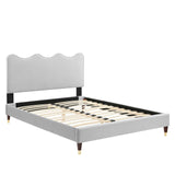 Modway Furniture Current Performance Velvet Full Platform Bed XRXT Light Gray MOD-6731-LGR