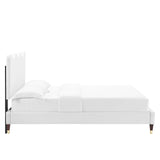 Modway Furniture Current Performance Velvet Full Platform Bed XRXT White MOD-6731-WHI