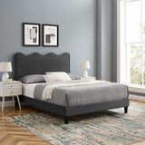 Modway Furniture Current Performance Velvet Full Platform Bed XRXT Charcaol MOD-6732-CHA