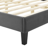 Modway Furniture Current Performance Velvet Full Platform Bed XRXT Charcaol MOD-6732-CHA