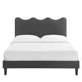 Modway Furniture Current Performance Velvet Full Platform Bed XRXT Charcaol MOD-6732-CHA