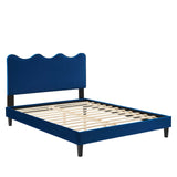 Modway Furniture Current Performance Velvet Full Platform Bed XRXT Navy MOD-6732-NAV