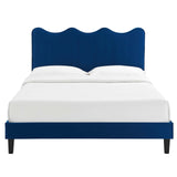 Modway Furniture Current Performance Velvet Full Platform Bed XRXT Navy MOD-6732-NAV