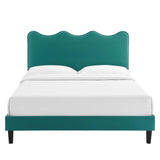 Modway Furniture Current Performance Velvet Full Platform Bed XRXT Teal MOD-6732-TEA