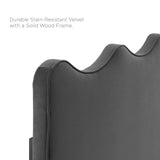 Modway Furniture Current Performance Velvet Queen Platform Bed XRXT Charcoal MOD-6733-CHA