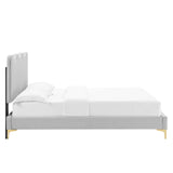 Modway Furniture Current Performance Velvet Queen Platform Bed XRXT Light Gray MOD-6733-LGR