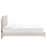 Modway Furniture Current Performance Velvet Queen Platform Bed XRXT Pink MOD-6733-PNK