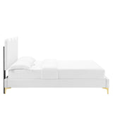 Modway Furniture Current Performance Velvet Queen Platform Bed XRXT White MOD-6733-WHI