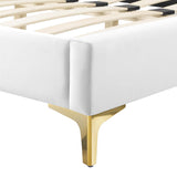 Modway Furniture Current Performance Velvet Queen Platform Bed XRXT White MOD-6733-WHI