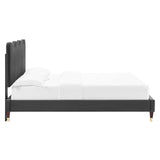 Modway Furniture Current Performance Velvet Queen Platform Bed XRXT Charcoal MOD-6734-CHA