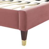 Modway Furniture Current Performance Velvet Queen Platform Bed XRXT Dusty Rose MOD-6734-DUS
