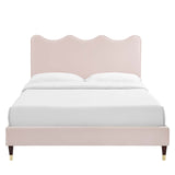 Modway Furniture Current Performance Velvet Queen Platform Bed XRXT PINK MOD-6734-PNK