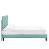 Modway Furniture Current Performance Velvet Queen Platform Bed XRXT Mint MOD-6735-MIN