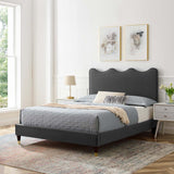 Modway Furniture Current Performance Velvet King Platform Bed XRXT Charcoal MOD-6737-CHA