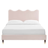 Modway Furniture Current Performance Velvet King Platform Bed XRXT Pink MOD-6737-PNK