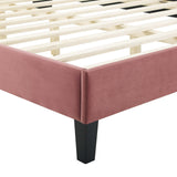 Modway Furniture Current Performance Velvet King Platform Bed XRXT Dusty Rose MOD-6738-DUS