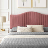 Juniper Channel Tufted Performance Velvet Queen Platform Bed Dusty Rose MOD-6739-DUS