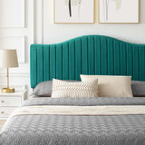 Juniper Channel Tufted Performance Velvet Queen Platform Bed Teal MOD-6739-TEA