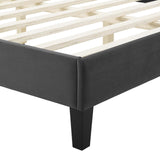 Juniper Channel Tufted Performance Velvet Queen Platform Bed Charcoal MOD-6741-CHA