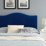 Juniper Channel Tufted Performance Velvet Queen Platform Bed Navy MOD-6741-NAV