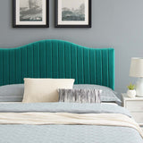 Juniper Channel Tufted Performance Velvet Queen Platform Bed Teal MOD-6741-TEA