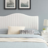 Juniper Channel Tufted Performance Velvet Queen Platform Bed White MOD-6741-WHI