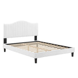 Modway Furniture Juniper Channel Tufted Performance Velvet Twin Platform Bed MOD-6744-WHI