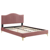 Modway Furniture Juniper Channel Tufted Performance Velvet Full Platform Bed MOD-6745-DUS