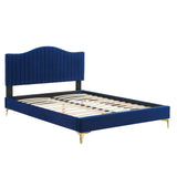 Modway Furniture Juniper Channel Tufted Performance Velvet Full Platform Bed MOD-6745-NAV