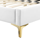 Modway Furniture Juniper Channel Tufted Performance Velvet Full Platform Bed MOD-6745-WHI