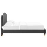 Modway Furniture Juniper Channel Tufted Performance Velvet Full Platform Bed MOD-6746-CHA