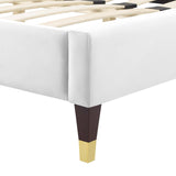 Modway Furniture Juniper Channel Tufted Performance Velvet Full Platform Bed MOD-6746-WHI