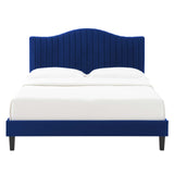 Modway Furniture Juniper Channel Tufted Performance Velvet Full Platform Bed MOD-6747-NAV