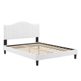 Modway Furniture Juniper Channel Tufted Performance Velvet Full Platform Bed MOD-6747-WHI