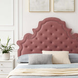 Gwyneth Tufted Performance Velvet Queen Platform Bed Dusty Rose MOD-6751-DUS